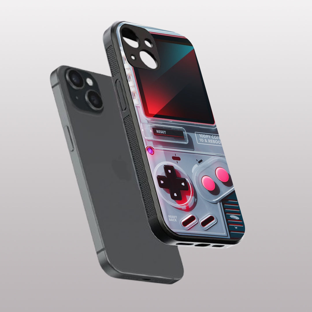 Game Boy Classic Grey pattern phone case for iphone 15 plus | Glass case