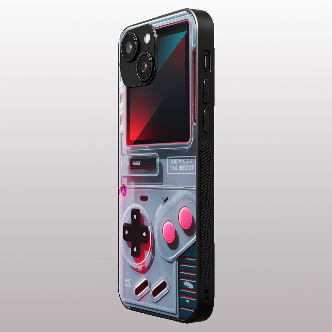Game Boy Classic Grey pattern phone case for iphone 14 plus | Glass case