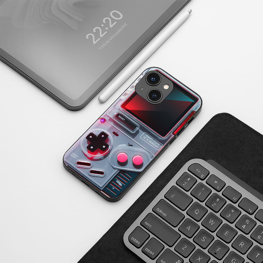 Game Boy Classic Grey pattern phone case for iphone 13 mini | Glass case