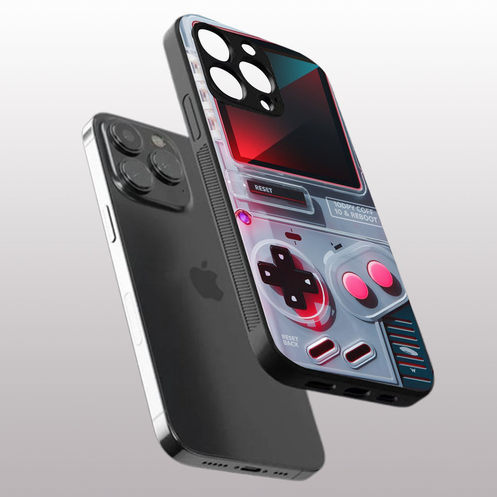 Game Boy Classic Grey pattern phone case for iphone 16 pro | Glass case