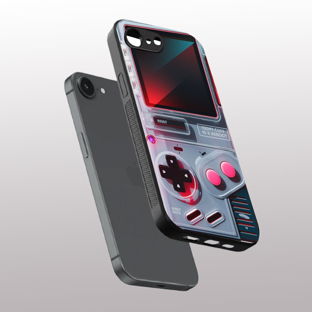 Game Boy Classic Grey pattern phone case for iphone 16E | Glass case