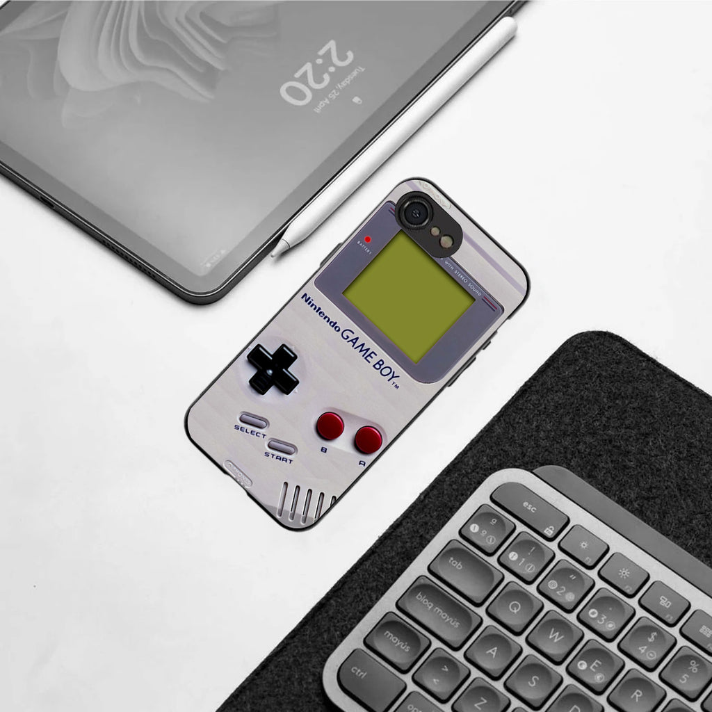 Game Boy Classic Off-white pattern phone case for iphone 16E | Glass case