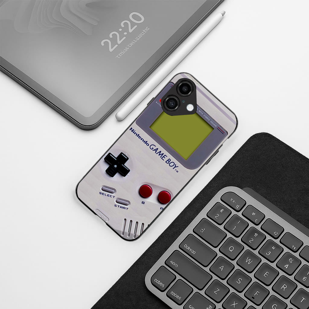 Game Boy Classic Off-white pattern phone case for iphone 16 plus | Glass case