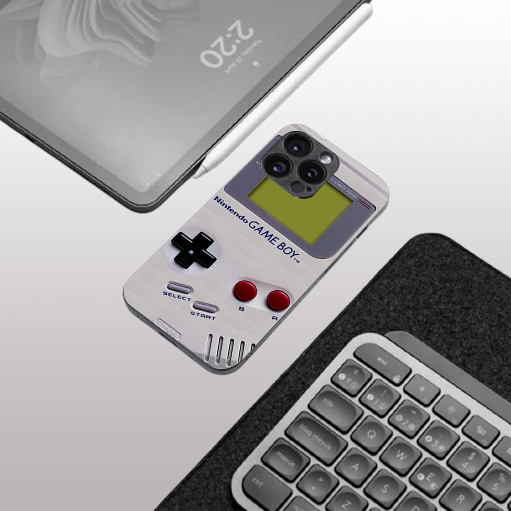 Game Boy Classic Off-white  pattern phone case for iphone 16 pro max | Glass case