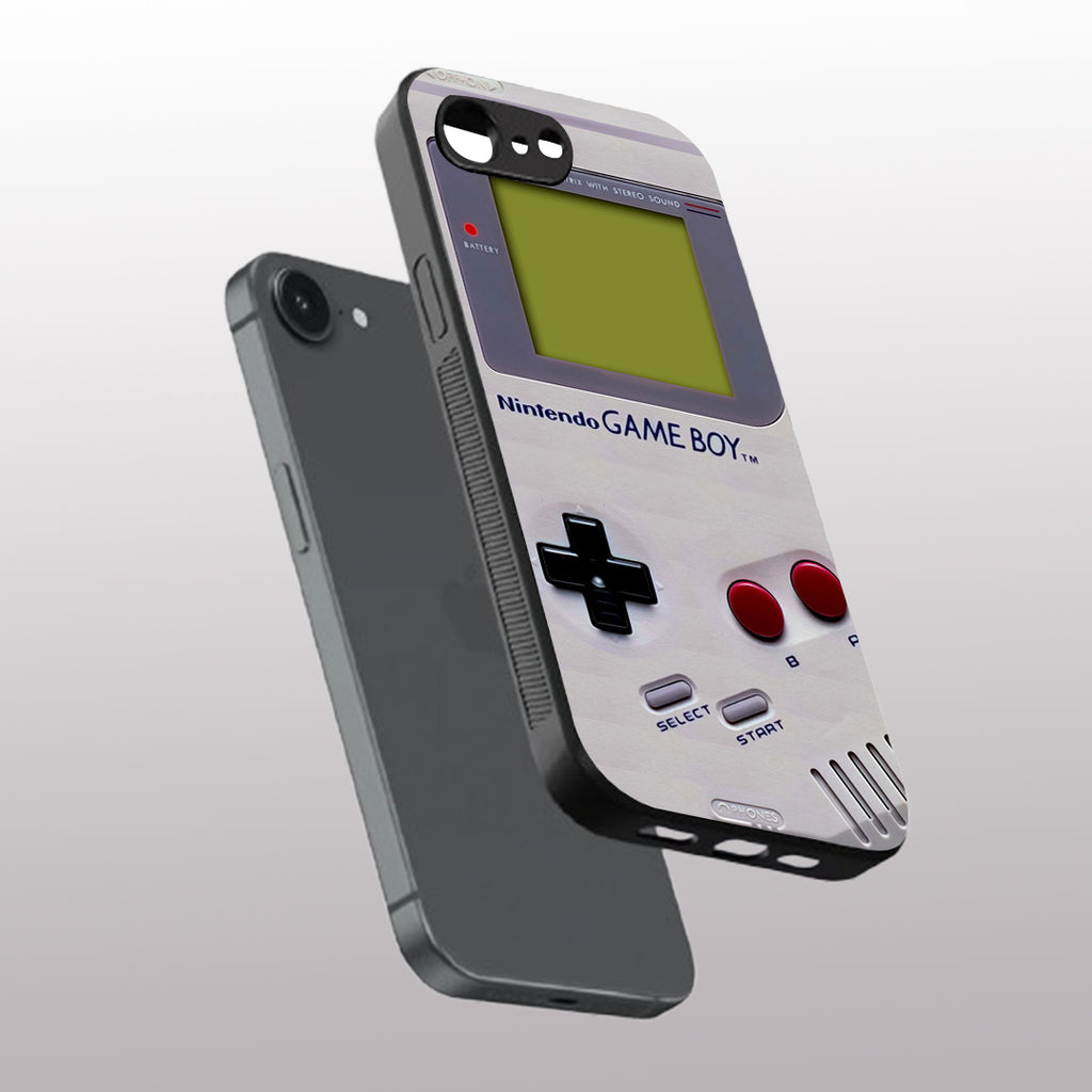 Game Boy Classic Off-white pattern phone case for iphone 16E | Glass case
