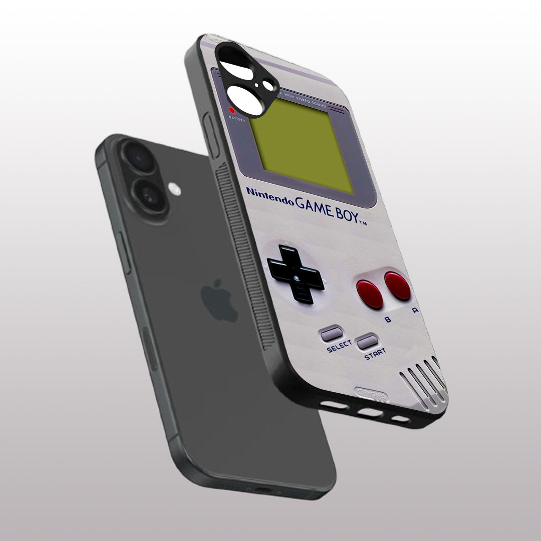 Game Boy Classic Off-white pattern phone case for iphone 16 | Glass case