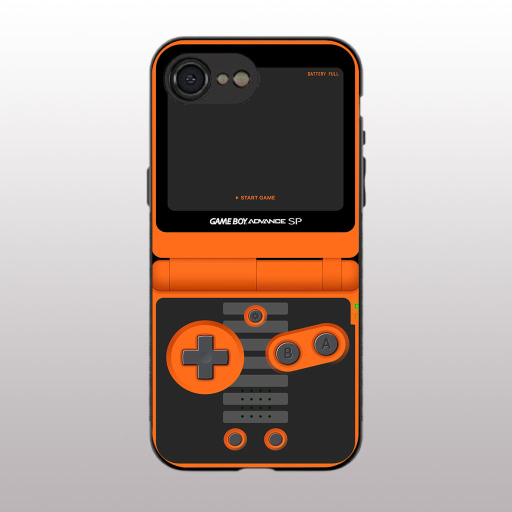 Game Boy Classic Orange pattern phone case for iphone 16E |Glass case