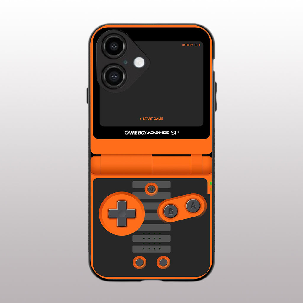 Game Boy Classic Orange pattern phone case for iphone 16 plus | Glass case