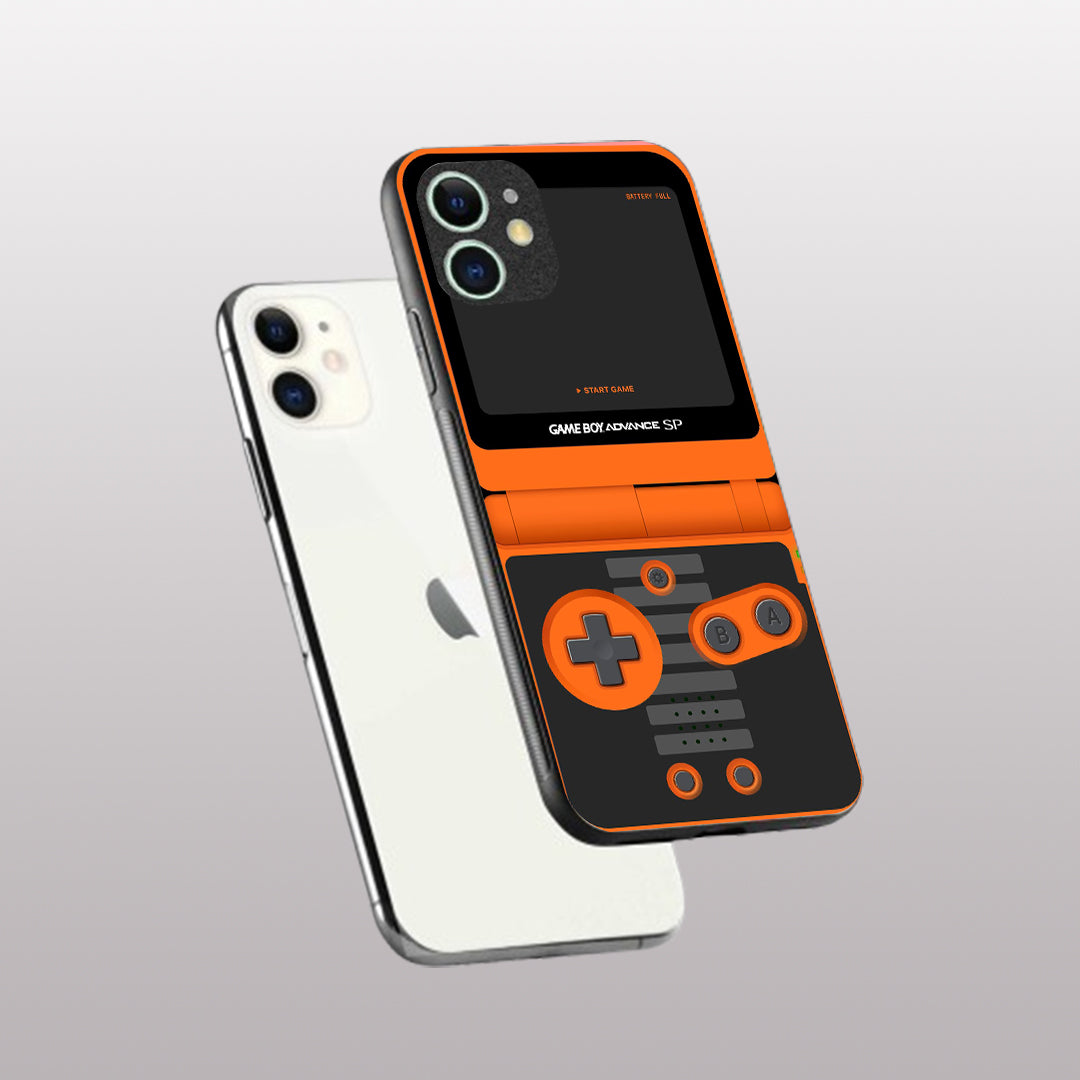 Game Boy Classic Orange pattern phone  case for iphone 12 mini|Glass case