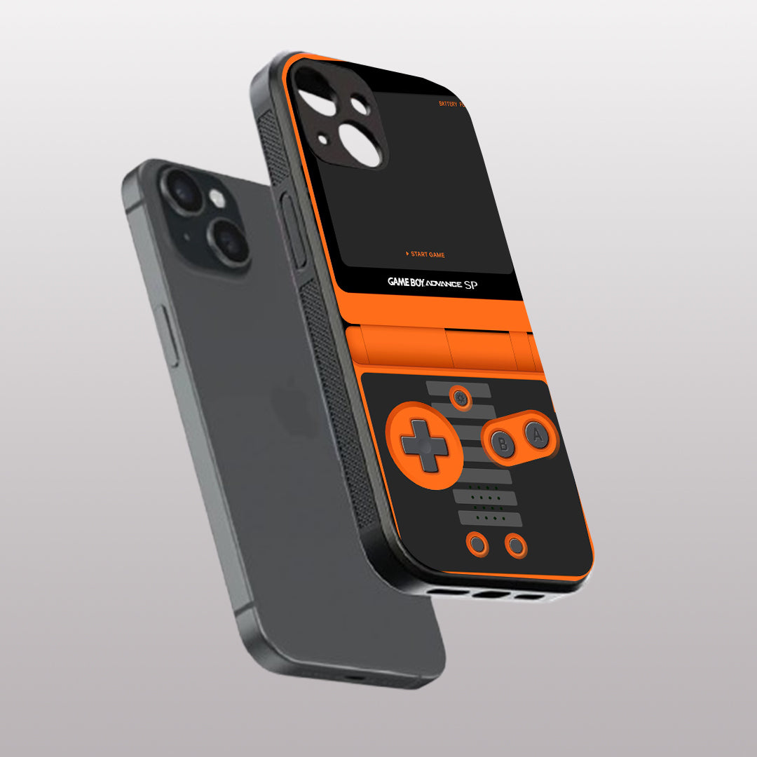 Game Boy Classic Orange pattern phone case for iphone 15 plus | Glass case