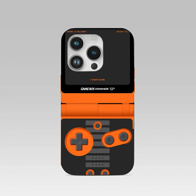 Game Boy Classic Orange pattern phone case for iphone 16 pro | Glass case