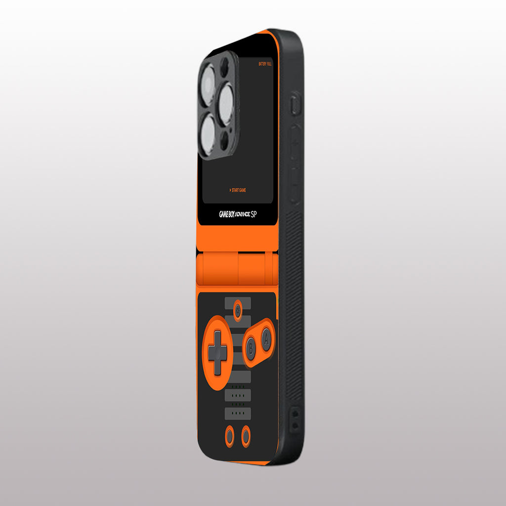 Game Boy Classic Orange pattern phone case for iphone 16 pro max |Glass case