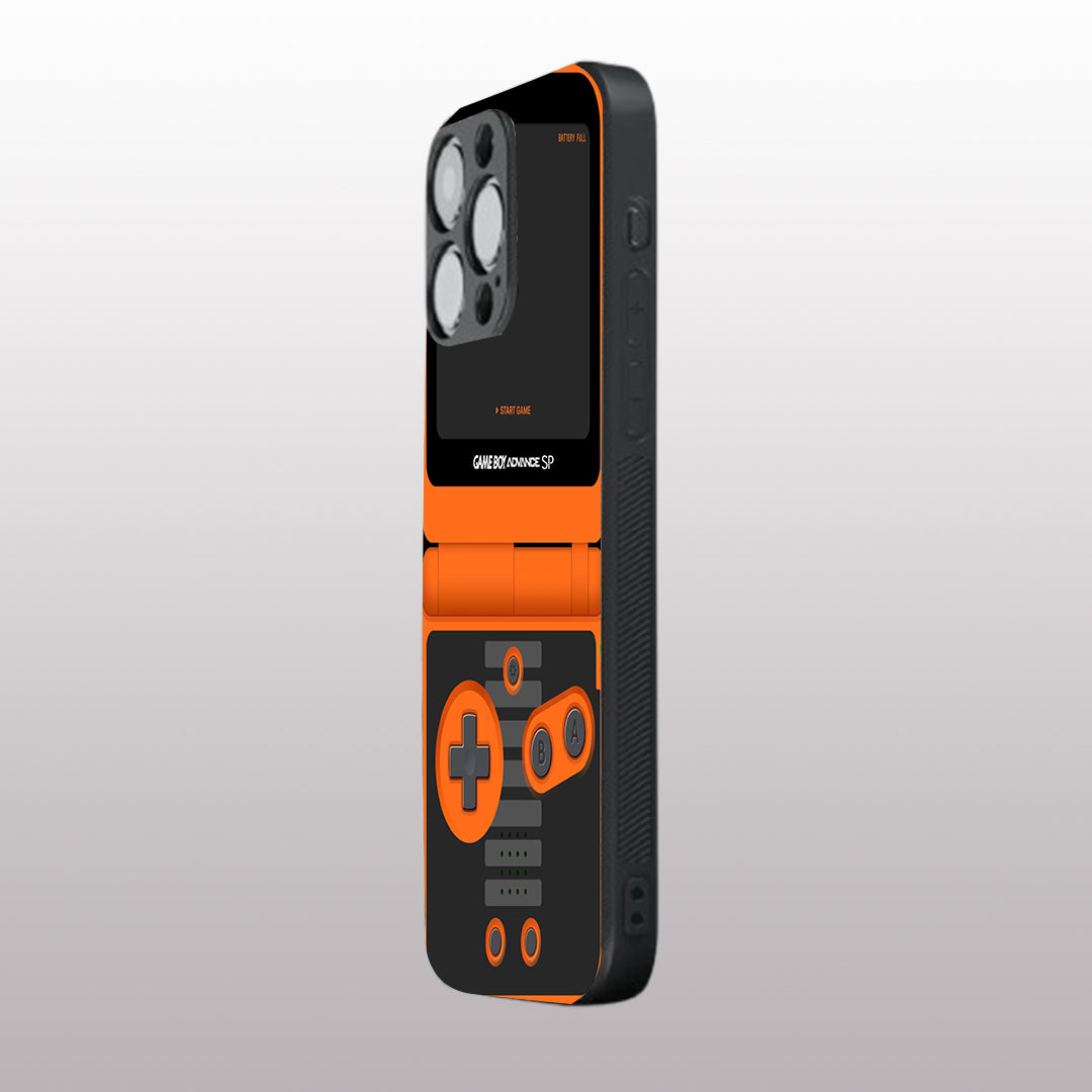 Game Boy Classic Orange pattern phone case for iphone 16 pro max |Glass case