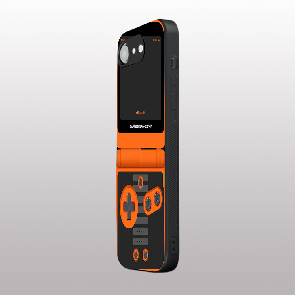 Game Boy Classic Orange pattern phone case for iphone 16E |Glass case