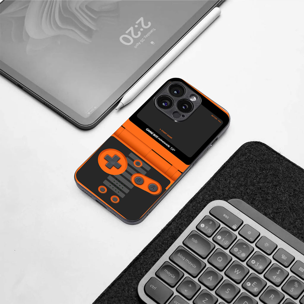 Game Boy Classic Orange pattern phone case for iphone 11 pro max|Glass case