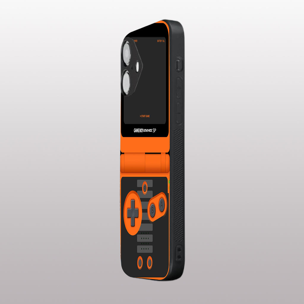 Game Boy Classic Orange pattern phone case for iphone 16 plus | Glass case