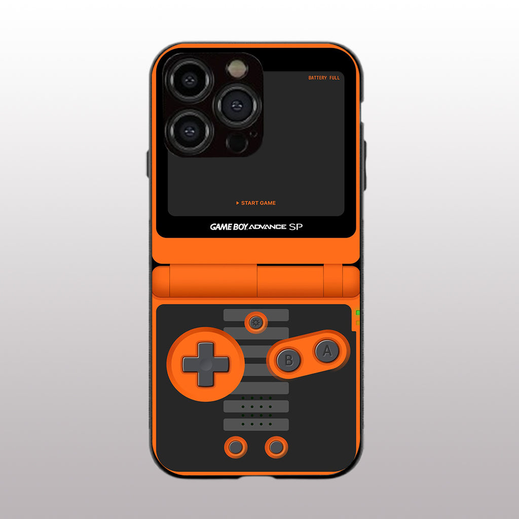 Game Boy Classic Orange pattern phone case for iphone 15 pro max | Glass case