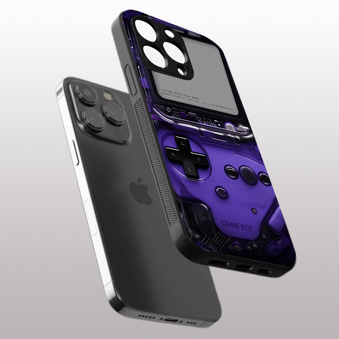Game Boy Classic Purple pattern phone case for iphone 13 pro |Glass case