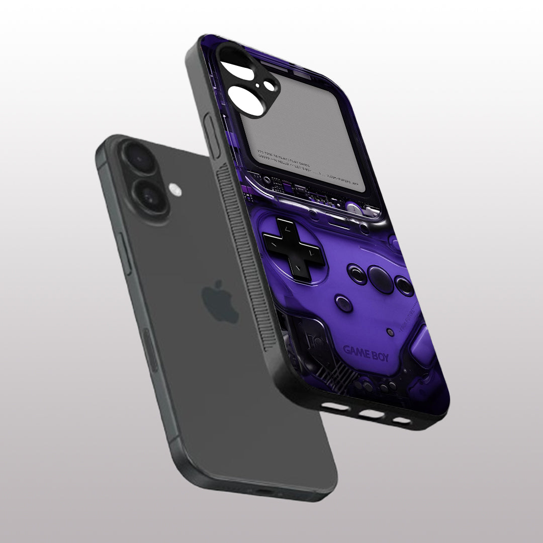 Game Boy Classic Purple pattern phone case for iphone 16 | Glass case