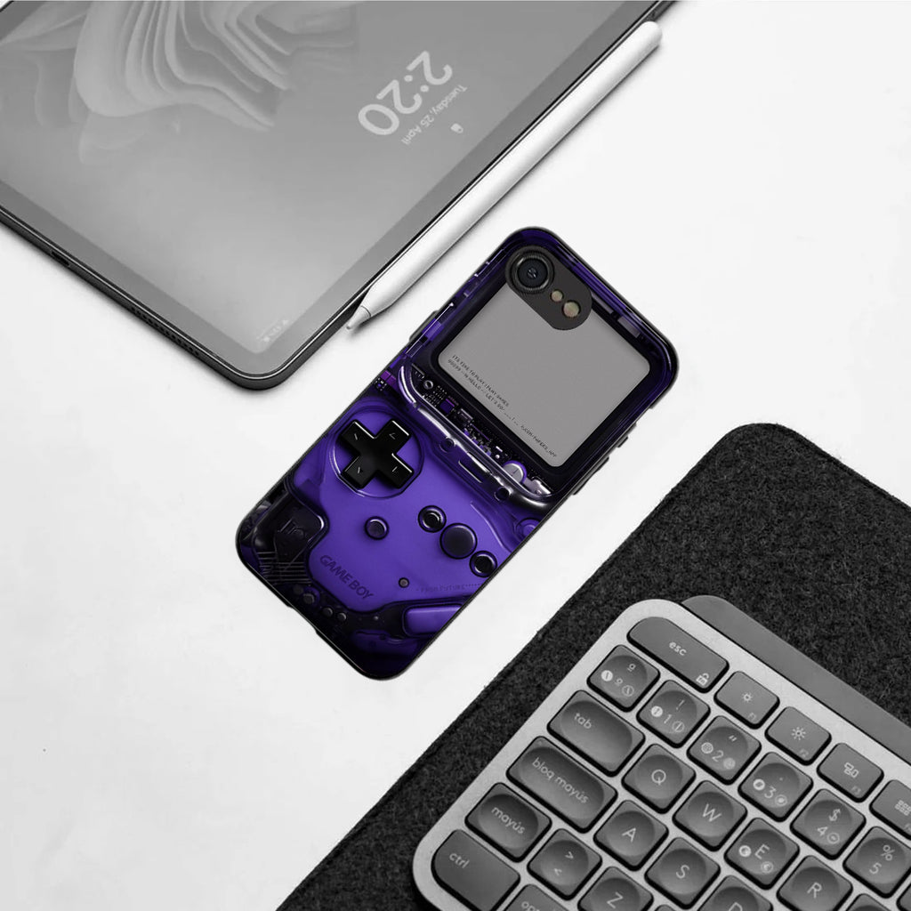 Game Boy Classic Purple pattern phone case for iphone 16E | Glass case