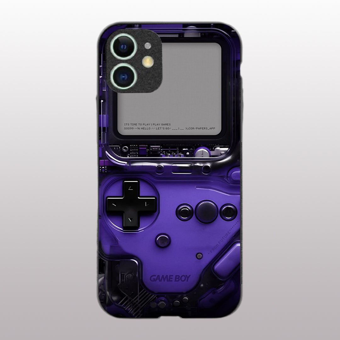 Game Boy Classic Purple pattern phone  case for iphone 12 mini |Glass case