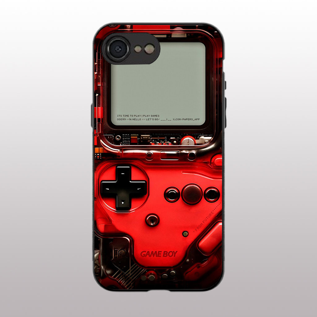Game Boy Classic Red pattern phone case for iphone 16E| | Glass case