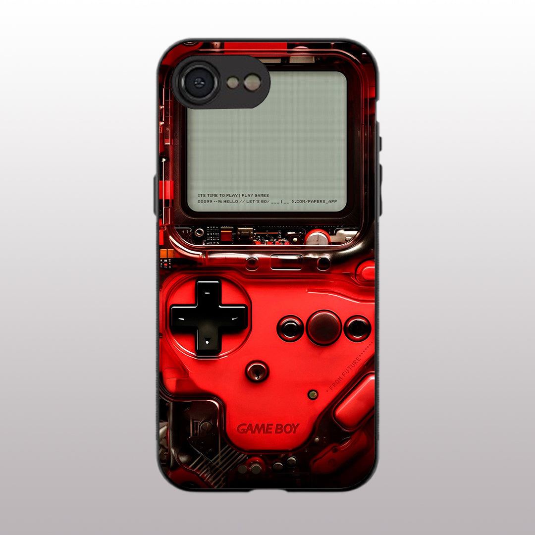 Game Boy Classic Red pattern phone case for iphone 16E| | Glass case
