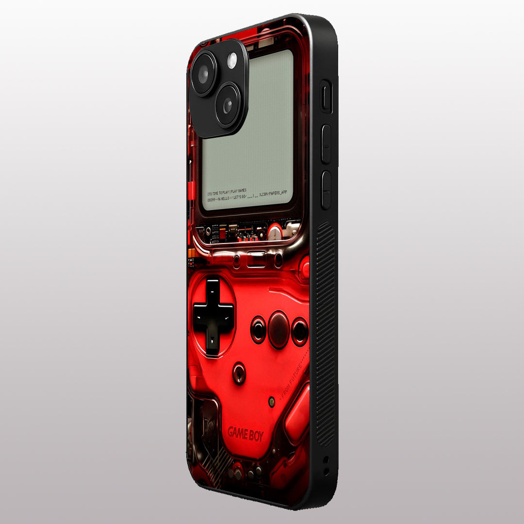 Game Boy Classic Red pattern phone case for iphone 14 | Glass case
