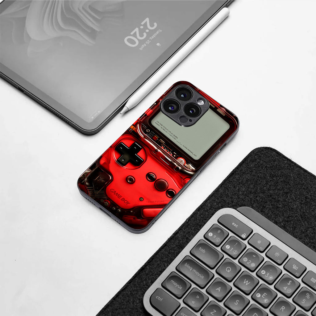 Game Boy Classic Red pattern phone case for iphone 11 pro |Glass case