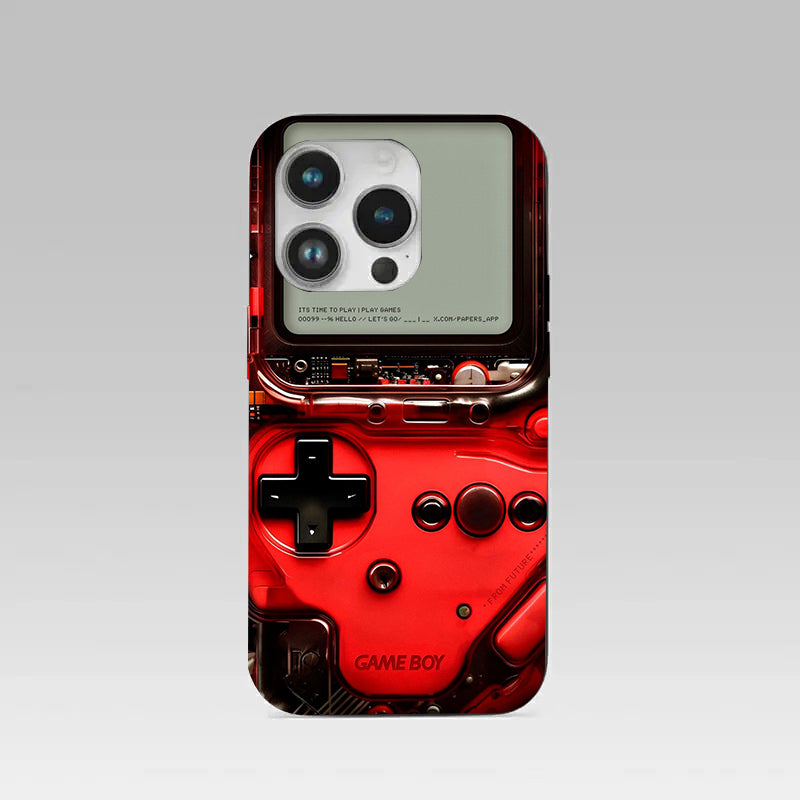 Game Boy Classic Red pattern phone case for iphone 14 pro | Glass case