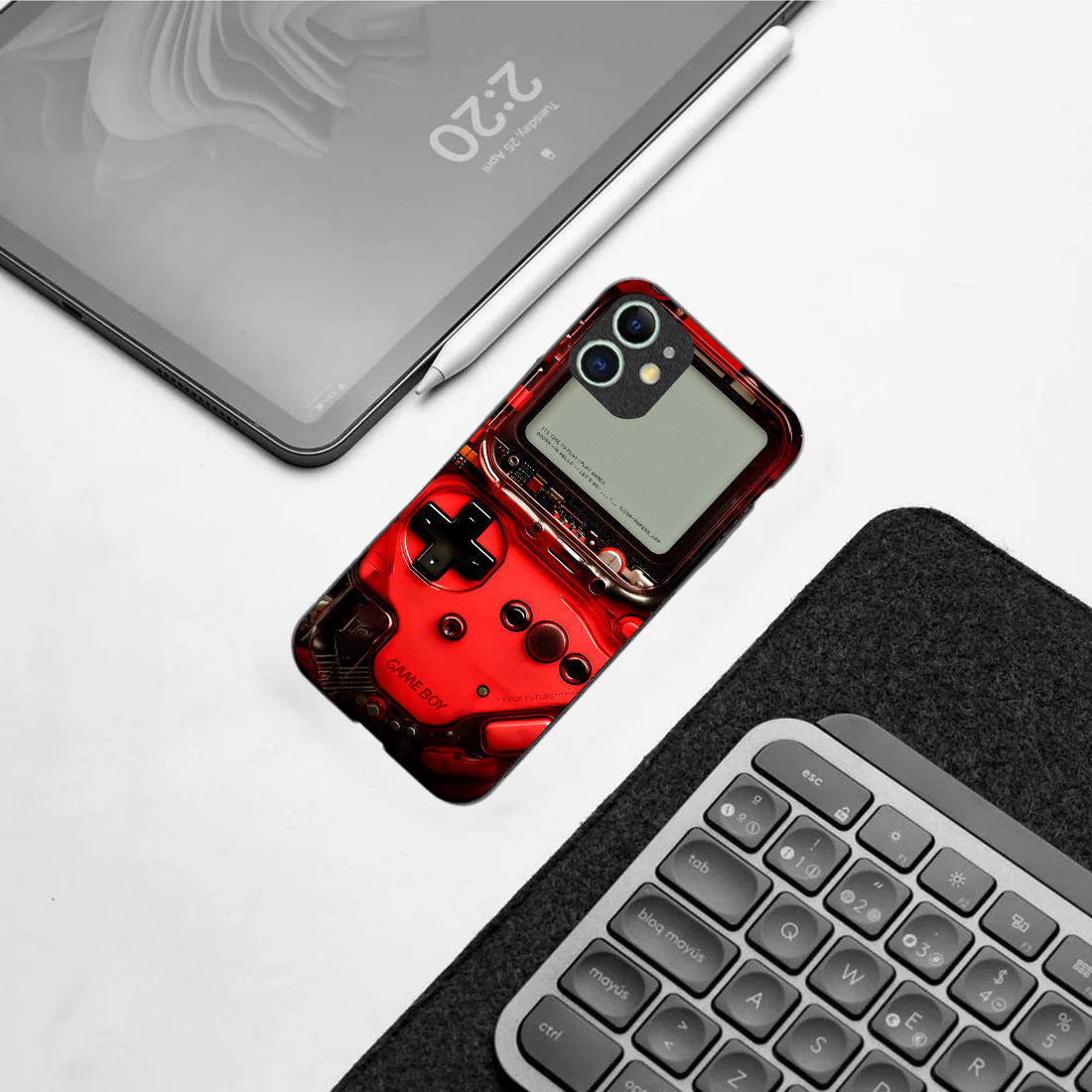 Game Boy Classic Red pattern phone case for iphone 12|Glass case