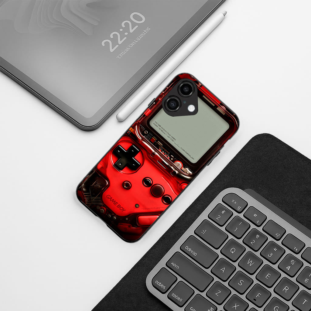 Game Boy Classic Red pattern phone case for iphone 16 | Glass case