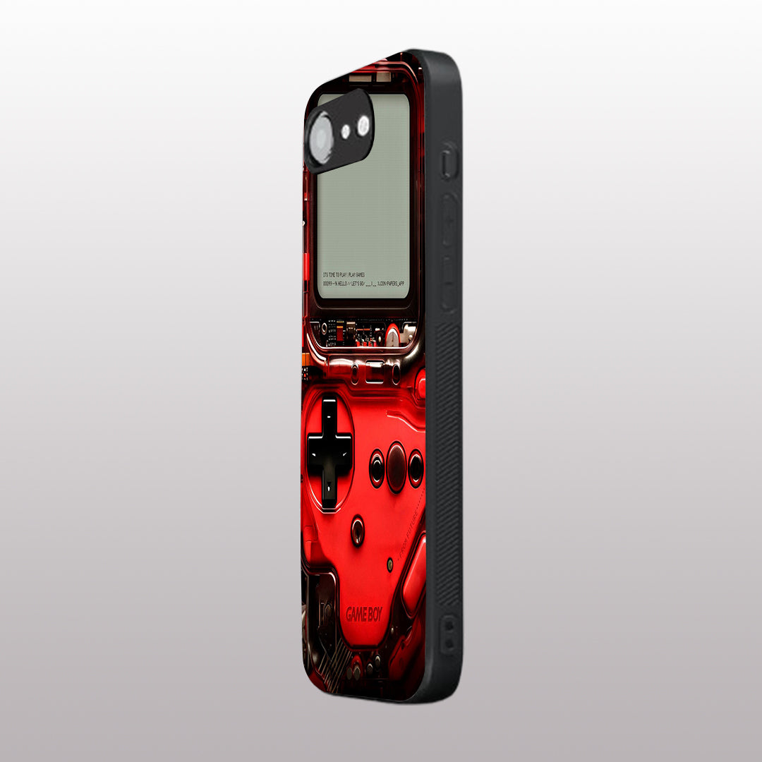 Game Boy Classic Red pattern phone case for iphone 16E| | Glass case