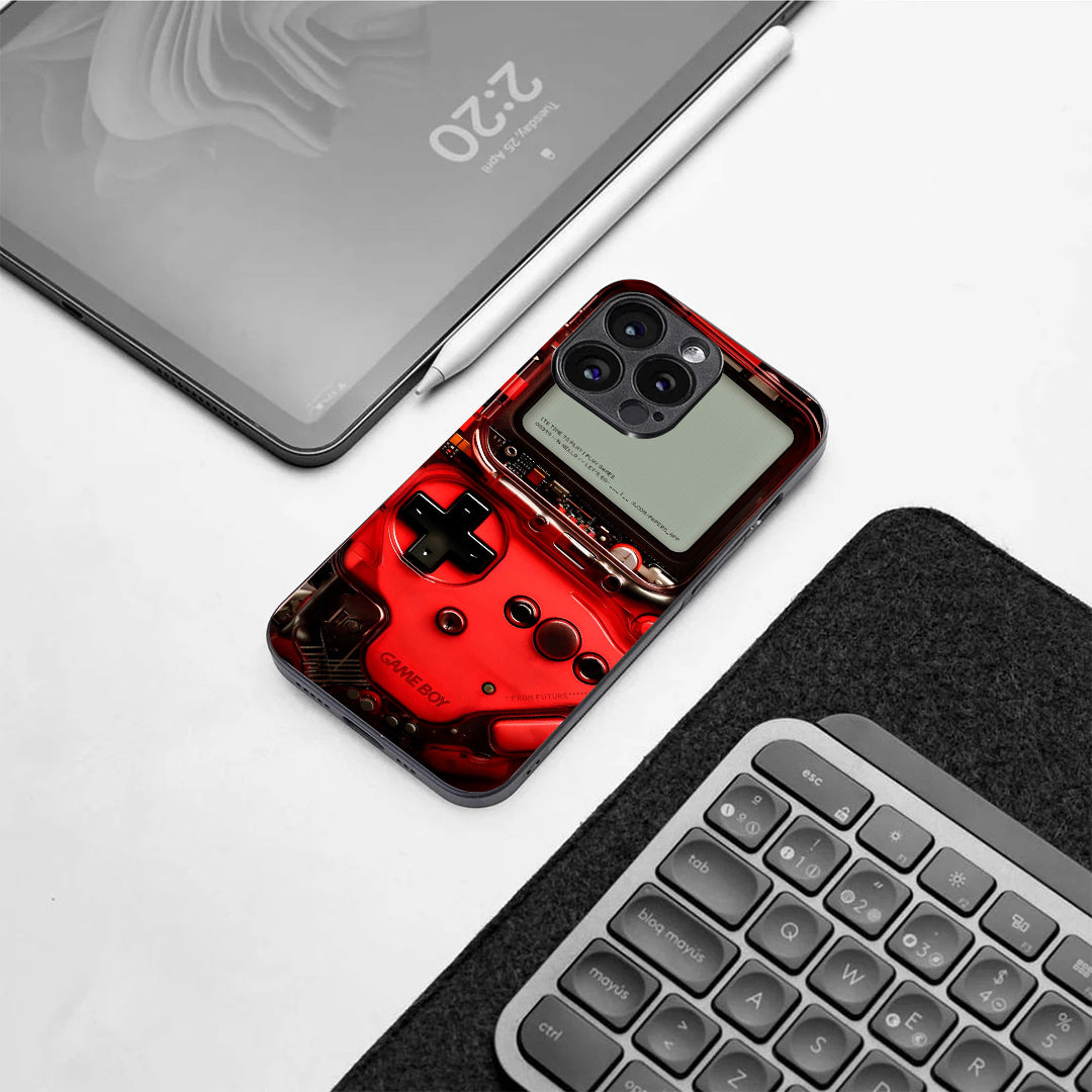 Game Boy Classic Red pattern phone case for iphone 16 pro | Glass case