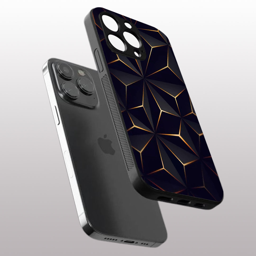 Golden Facets Geomettric pattern phone case for iphone 11 pro|Glass case
