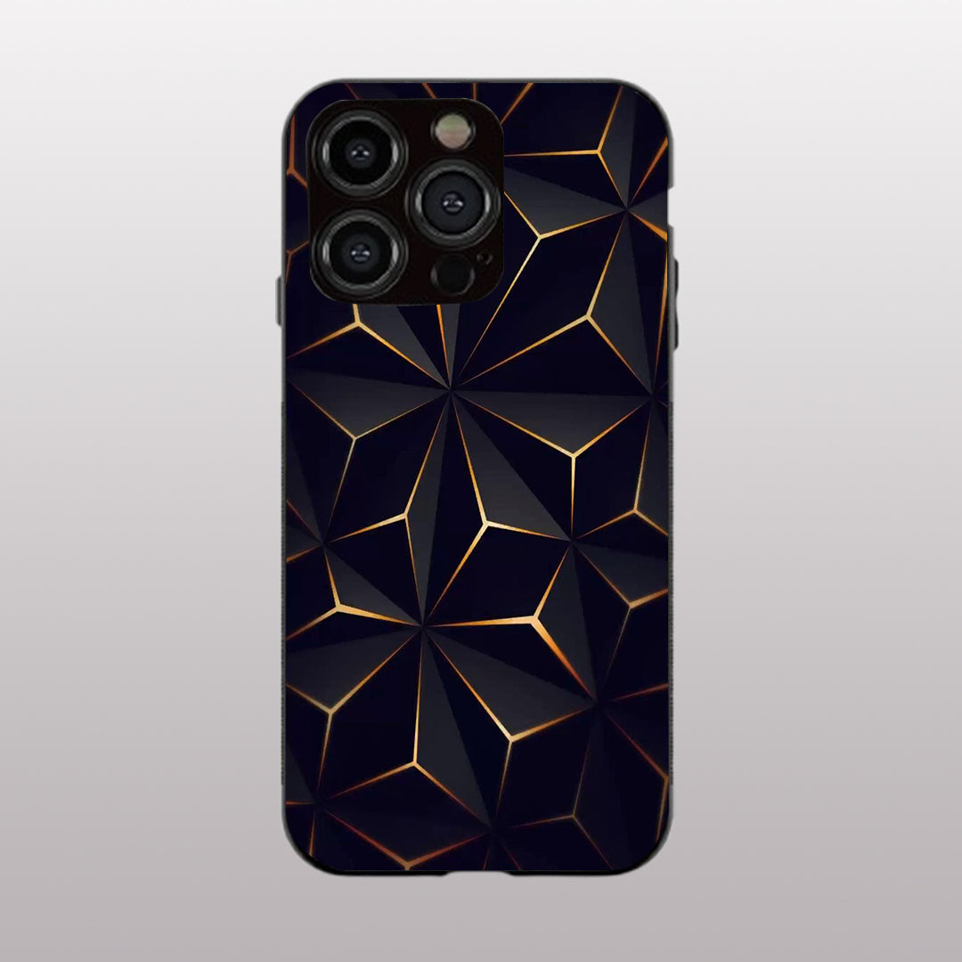 Golden Facets Geomettric pattern phone case for iphone 12 pro | Glass case