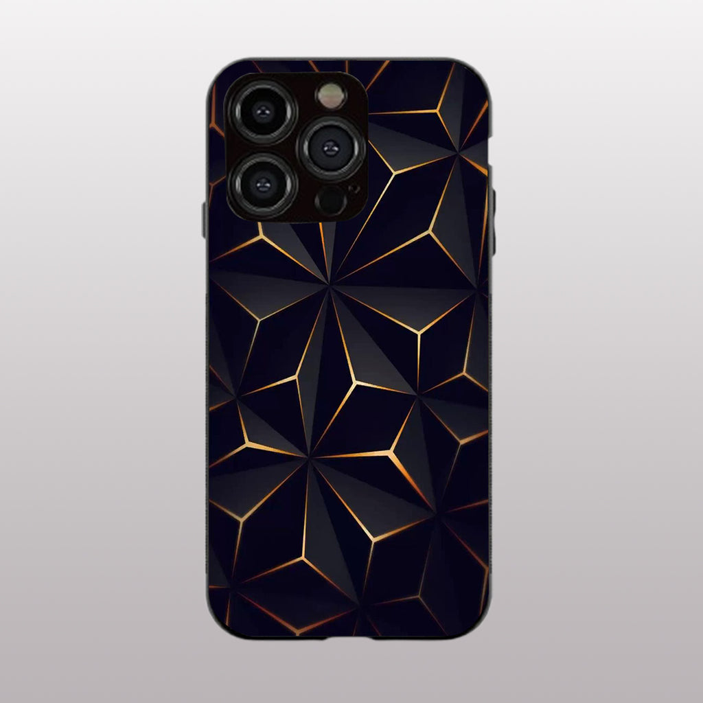 Golden Facets Geomettric pattern phone case for iphone 11 pro|Glass case