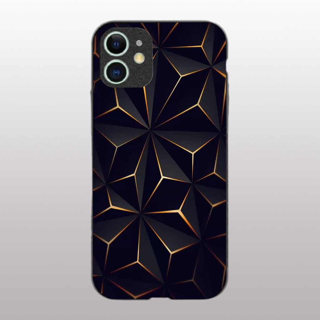 Golden Facets Geomettric pattern phone case for iphone 12 |Glass case