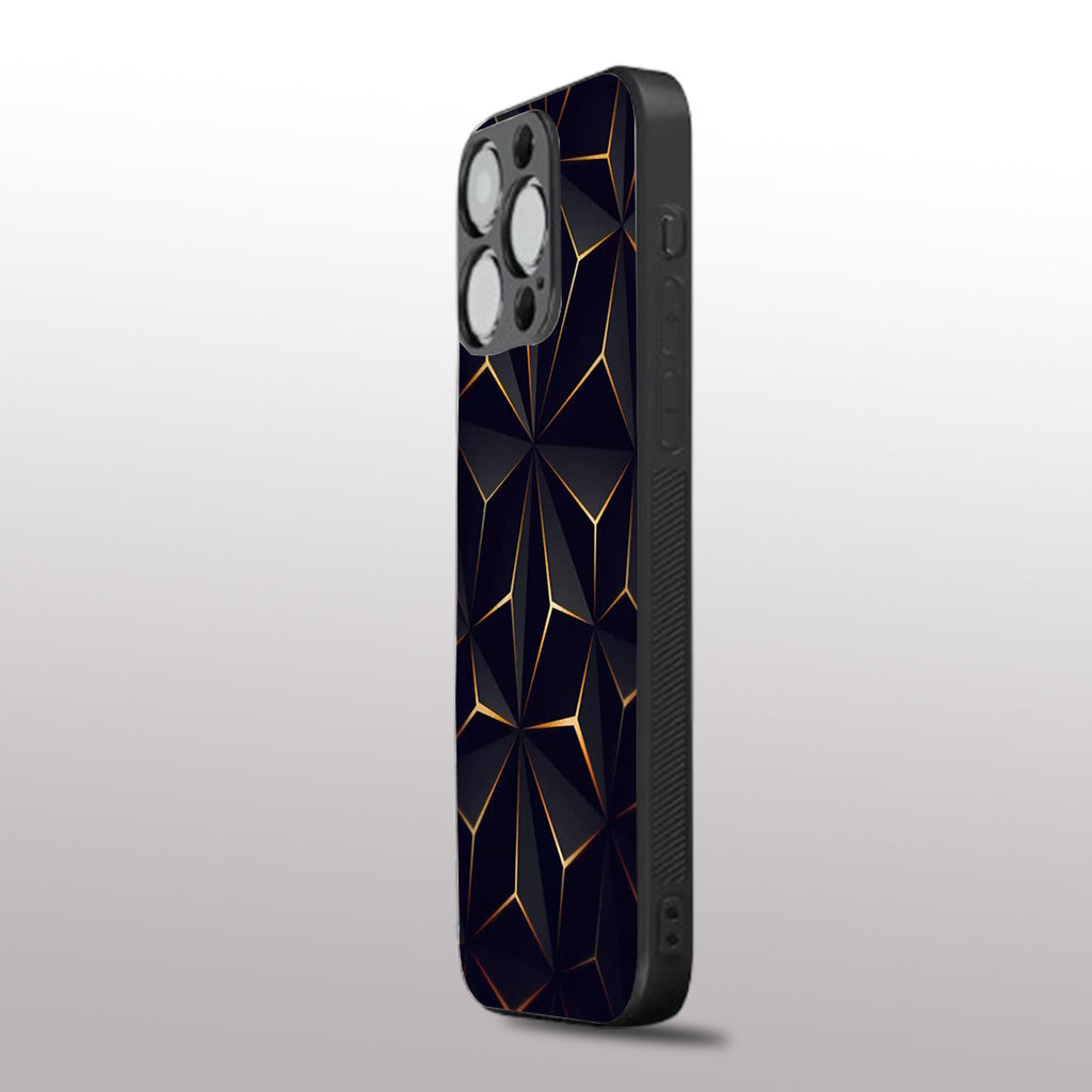 Golden Facets Geomettric pattern phone case for iphone 11 pro|Glass case