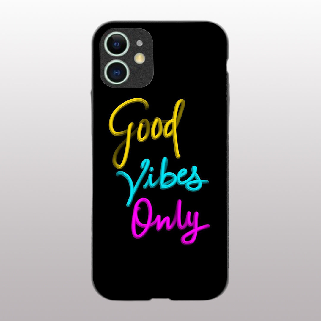Good Vibes Only pattern phone case for iphone 11| Glass case