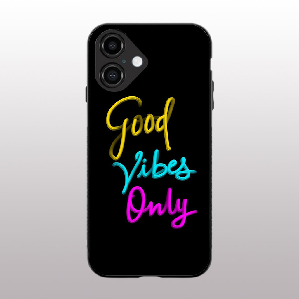 Good Vibes Only pattern phone case  for iphone 16 plus | Glass case