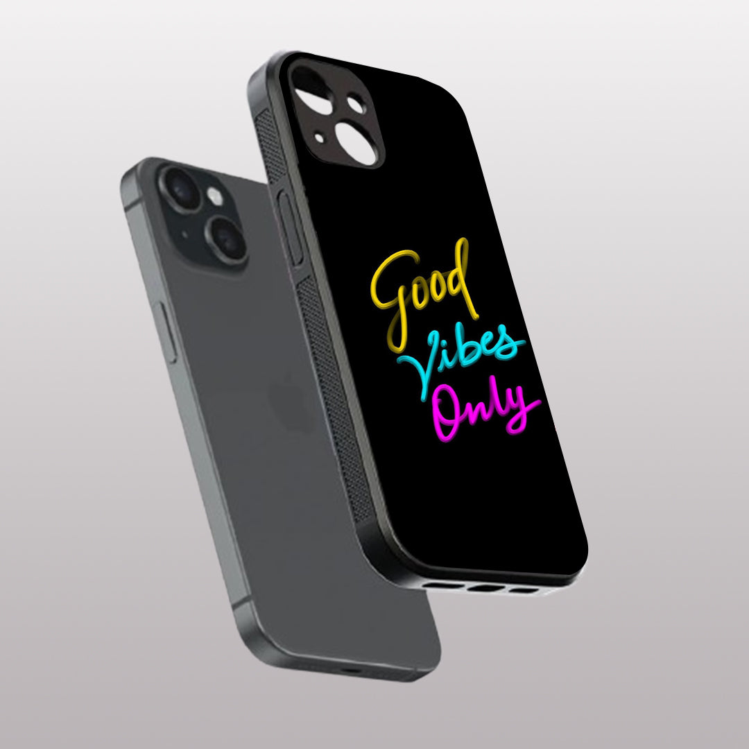 Good Vibes Only pattern phone case for iphone 13 | Glass case