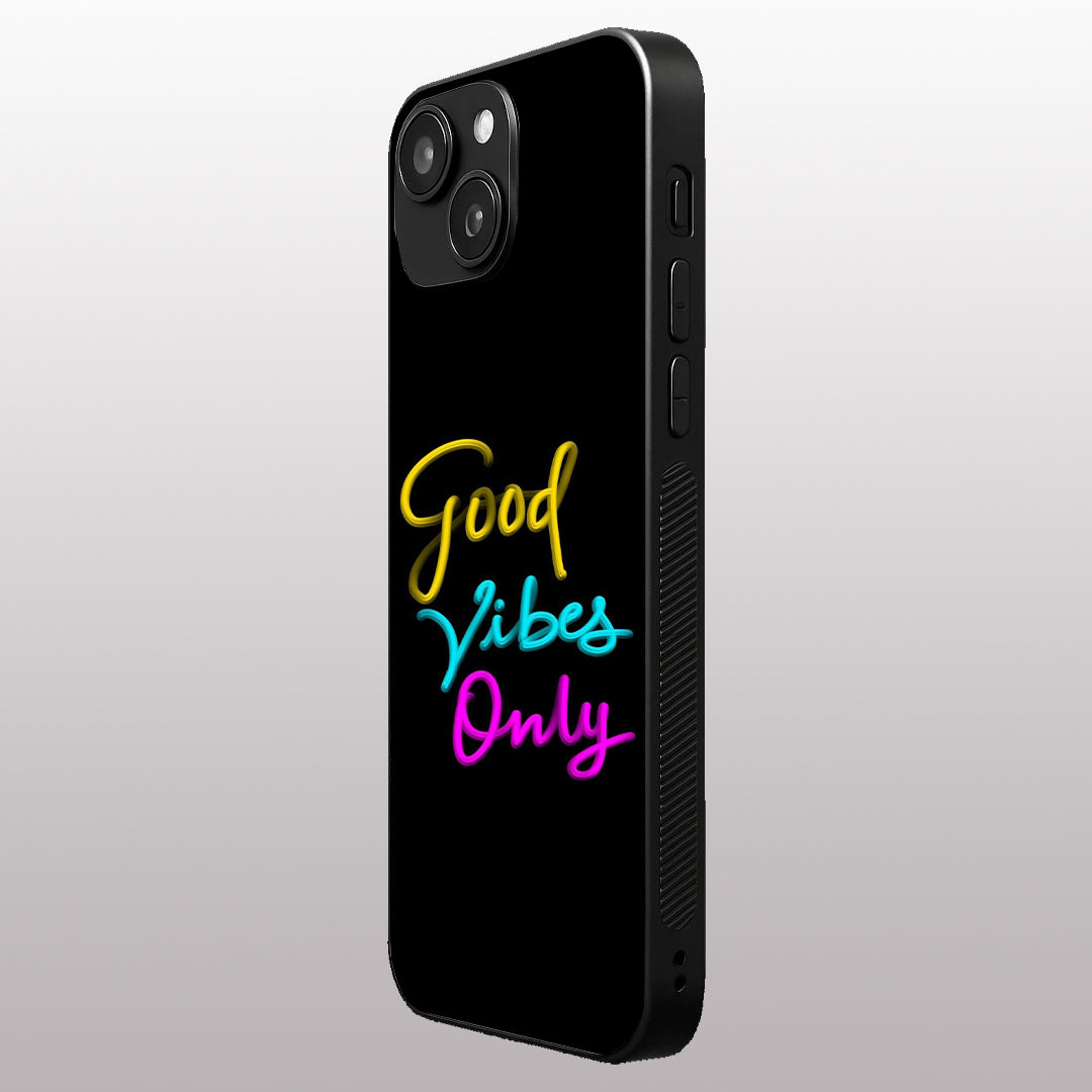 Good Vibes Only pattern phone case for iphone 14 | Glass case