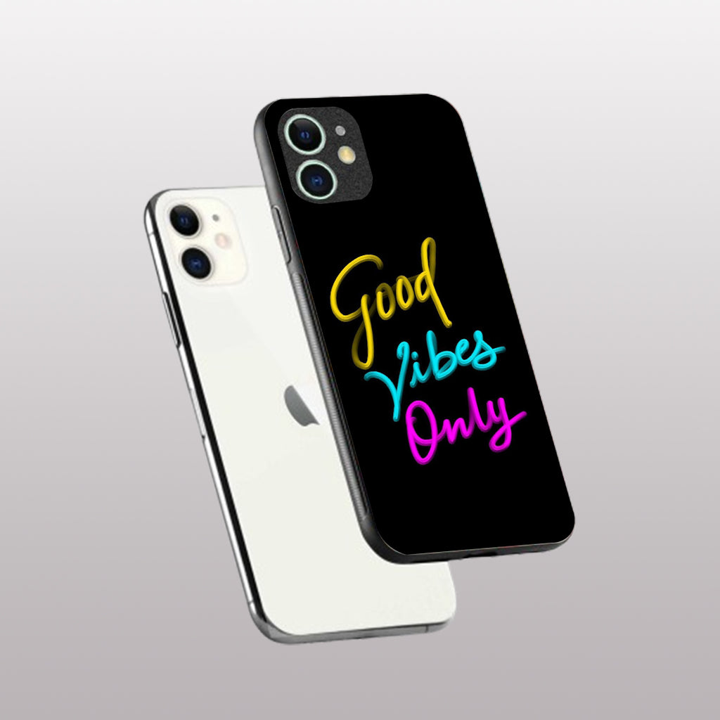 Good Vibes Only pattern phone case for iphone 11| Glass case