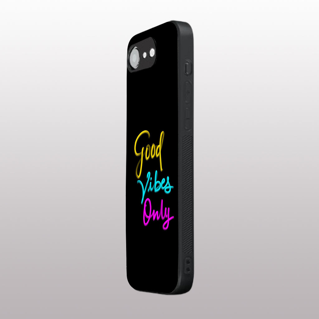 Good Vibes Only pattern phone case for iphone 16E | Glass case