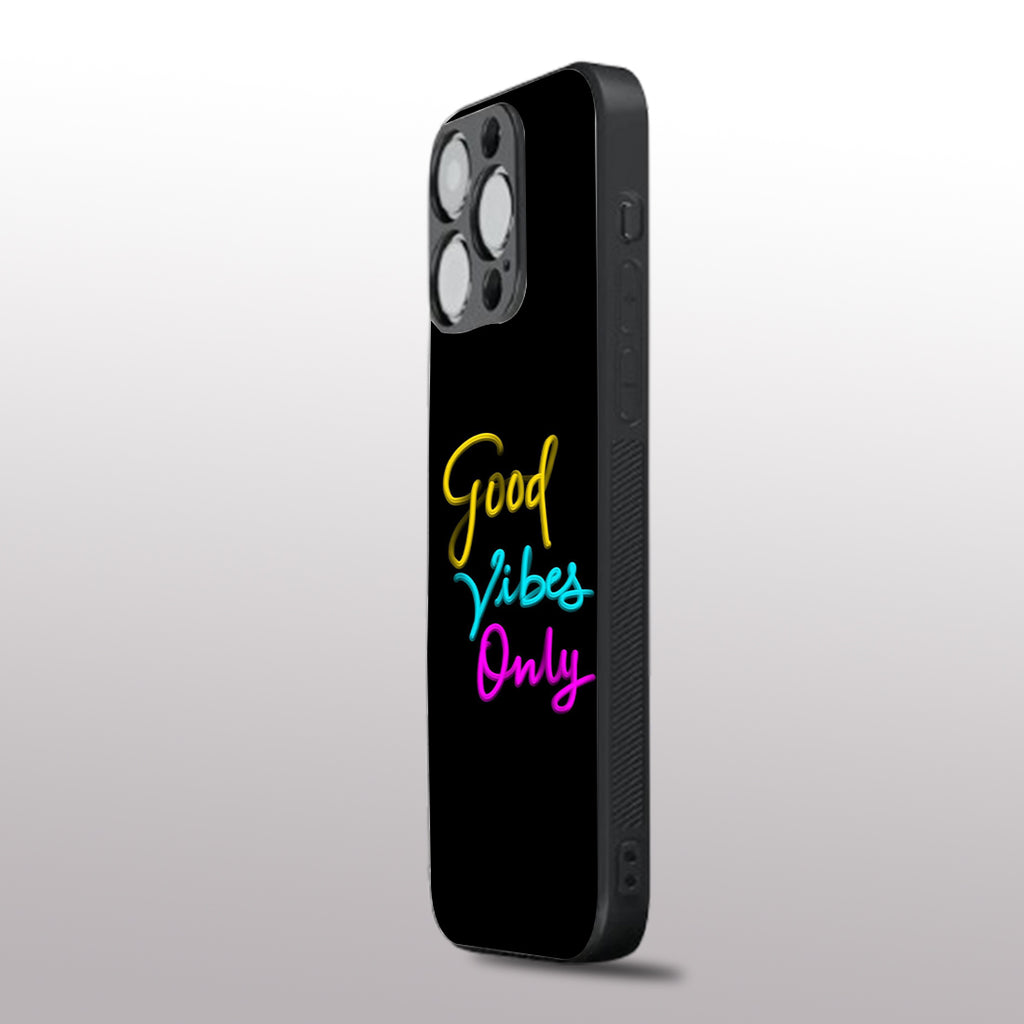 Good Vibes Only pattern phone case for iphone 16 pro | Glass case