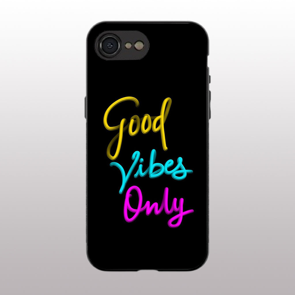 Good Vibes Only pattern phone case for iphone 16E | Glass case