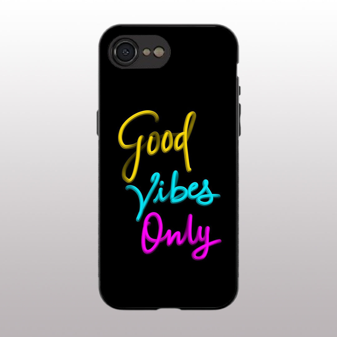 Good Vibes Only pattern phone case for iphone 16E | Glass case