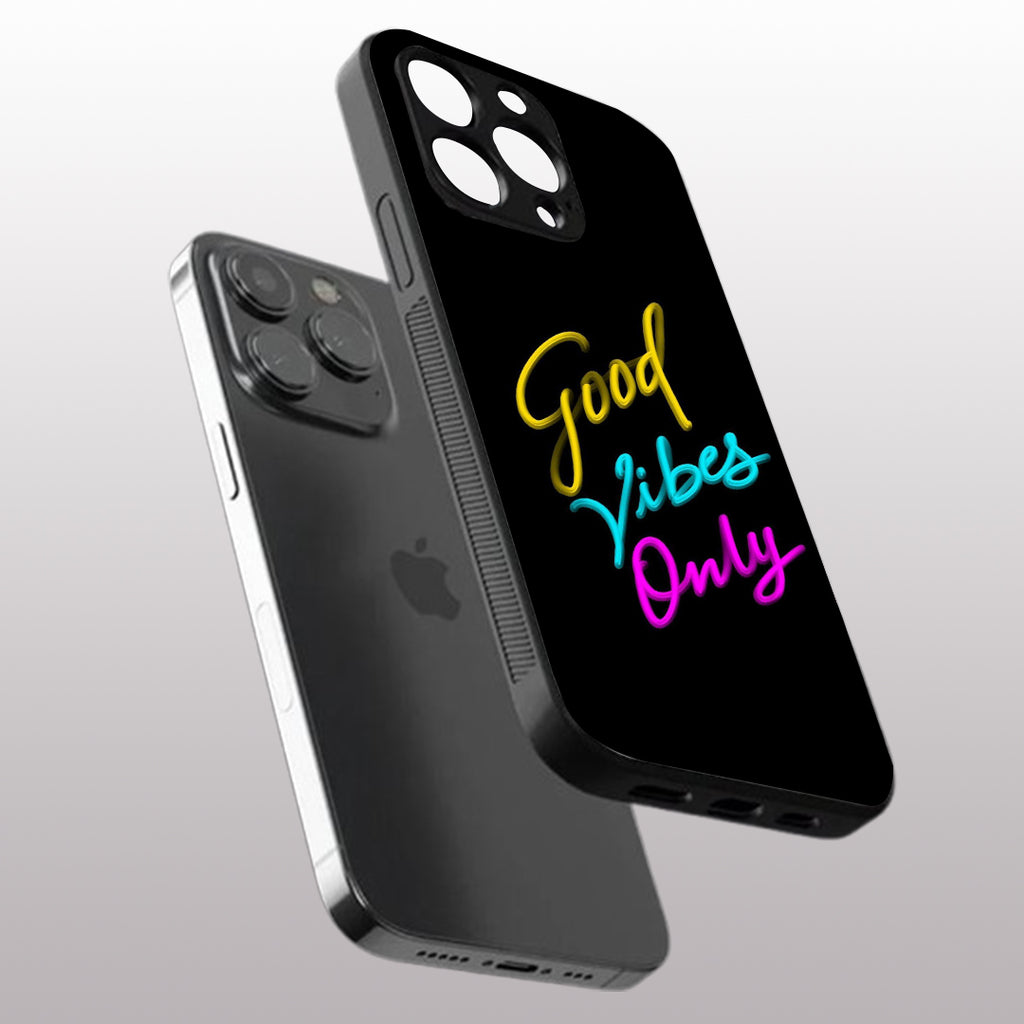 Good Vibes Only pattern phone case for iphone 12 pro | Glass case