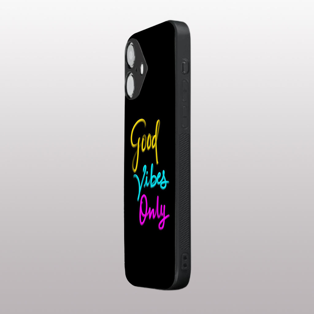 Good Vibes Only pattern phone case  for iphone 16 plus | Glass case